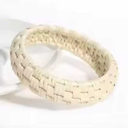Bracelet en rotin pour femmes fait à la main Léger Paille Osier Tresse Tissé