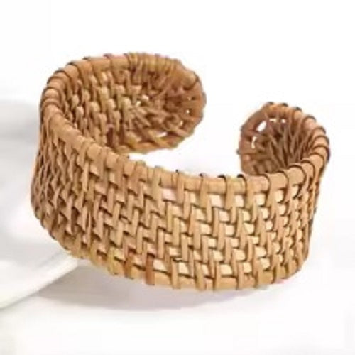 Bracelet en rotin pour femmes fait à la main Léger Paille Osier Tresse Tissé