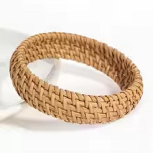 Bracelet en rotin pour femmes fait à la main Léger Paille Osier Tresse Tissé