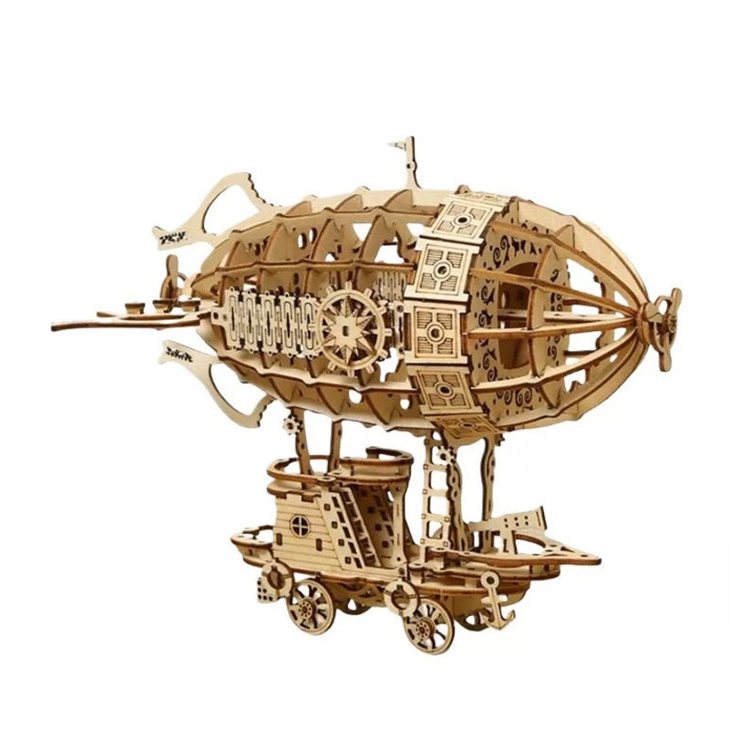 Puzzle 3D DIY 1 pièce en Bois pour Assemblage modèle dirigeable Airship, Jouet Artisanal, kit pour Adultes Enfant, Jeu de Construction Assemblage