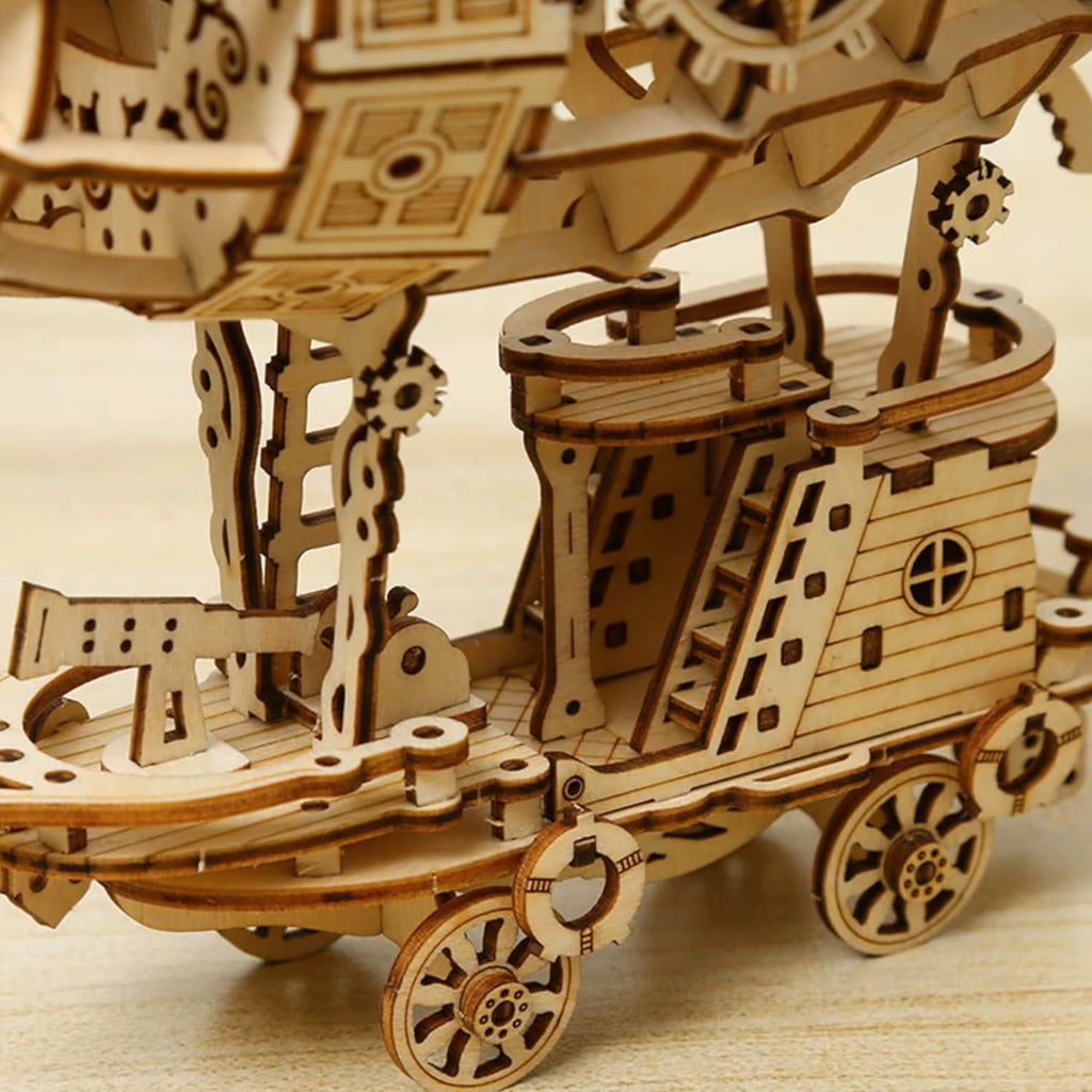 Puzzle 3D DIY 1 pièce en Bois pour Assemblage modèle dirigeable Airship, Jouet Artisanal, kit pour Adultes Enfant, Jeu de Construction Assemblage