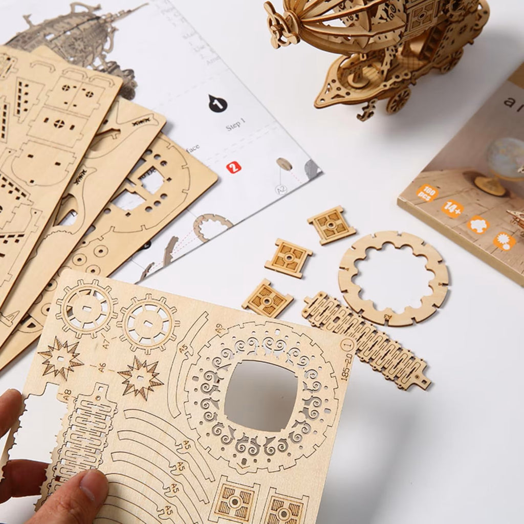 Puzzle 3D DIY 1 pièce en Bois pour Assemblage modèle dirigeable Airship, Jouet Artisanal, kit pour Adultes Enfant, Jeu de Construction Assemblage