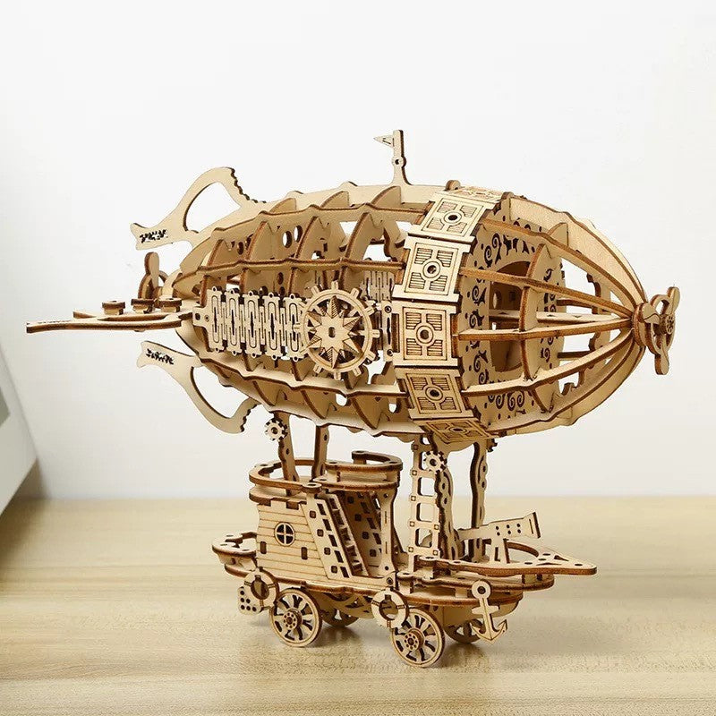 Puzzle 3D DIY 1 pièce en Bois pour Assemblage modèle dirigeable Airship, Jouet Artisanal, kit pour Adultes Enfant, Jeu de Construction Assemblage