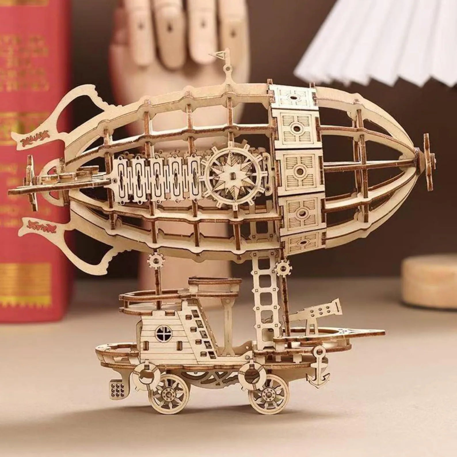 Puzzle 3D DIY 1 pièce en Bois pour Assemblage modèle dirigeable Airship, Jouet Artisanal, kit pour Adultes Enfant, Jeu de Construction Assemblage