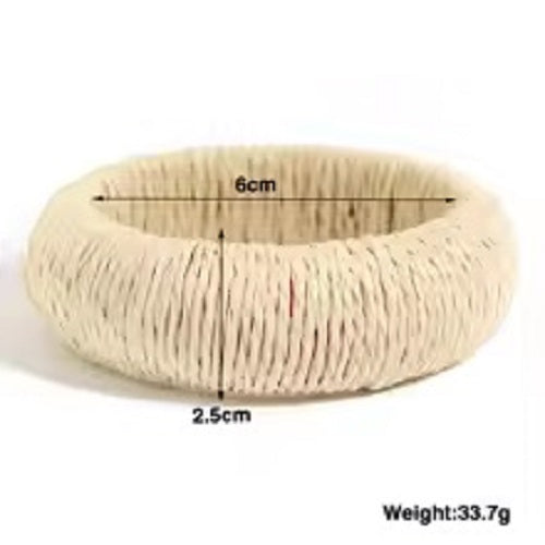 Bracelet en rotin pour femmes fait à la main Léger Paille Osier Tresse Tissé