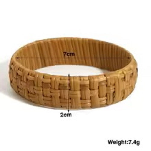 Bracelet en rotin pour femmes fait à la main Léger Paille Osier Tresse Tissé