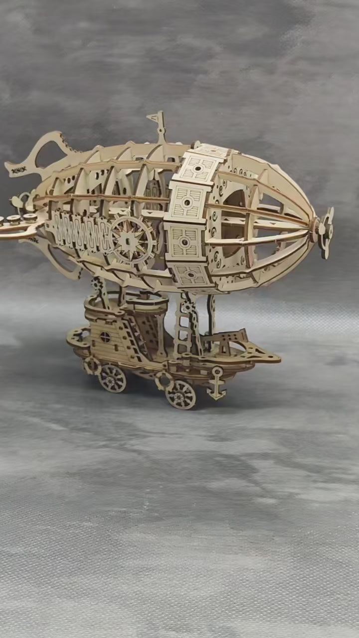 Puzzle 3D DIY 1 pièce en Bois pour Assemblage modèle dirigeable Airship, Jouet Artisanal, kit pour Adultes Enfant, Jeu de Construction Assemblage